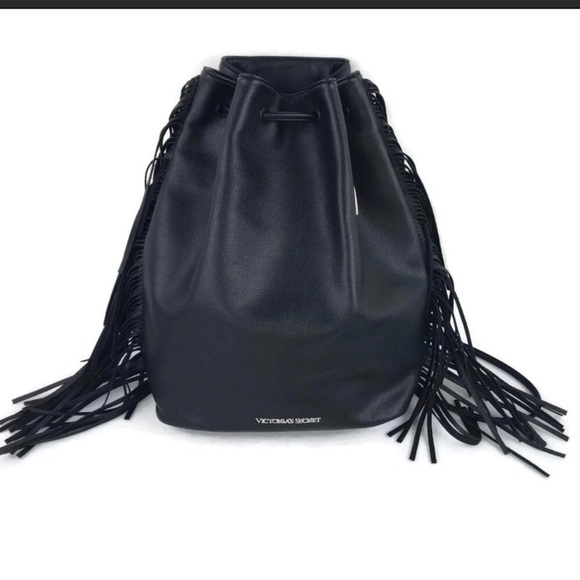 Victoria's Secret Handbags - Victoria’s  Secret Black Fringe Backpack